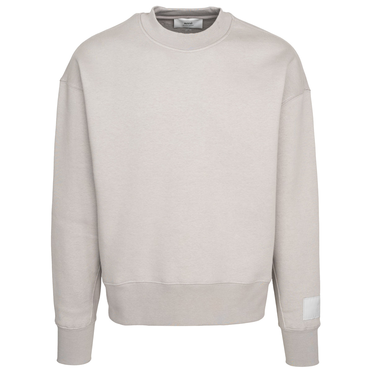 Load image into Gallery viewer, AMI Pearl Grey AMI Sleeve Patch Sweat
