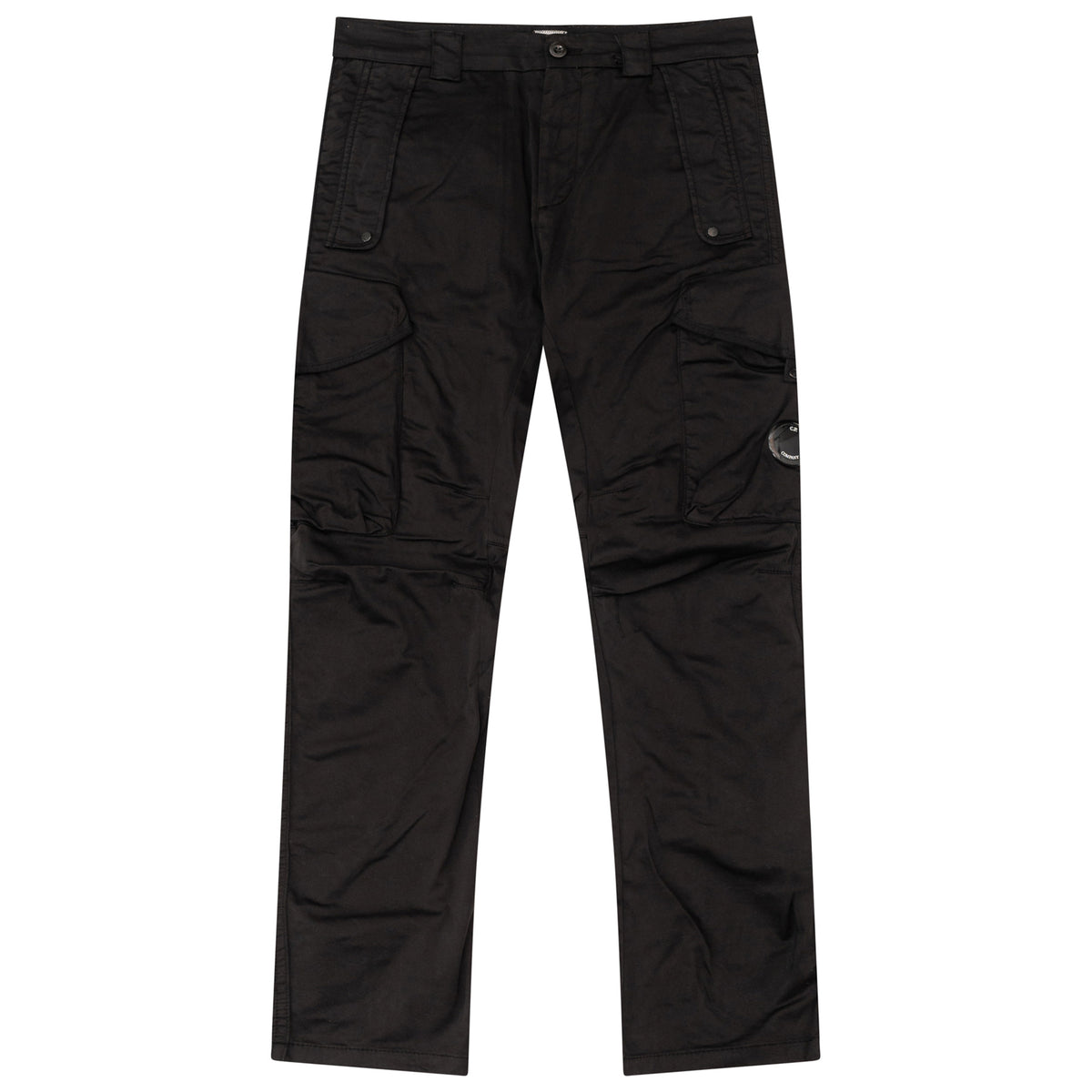 Load image into Gallery viewer, C.P. Company Black Stretch Satin Cargo Pants
