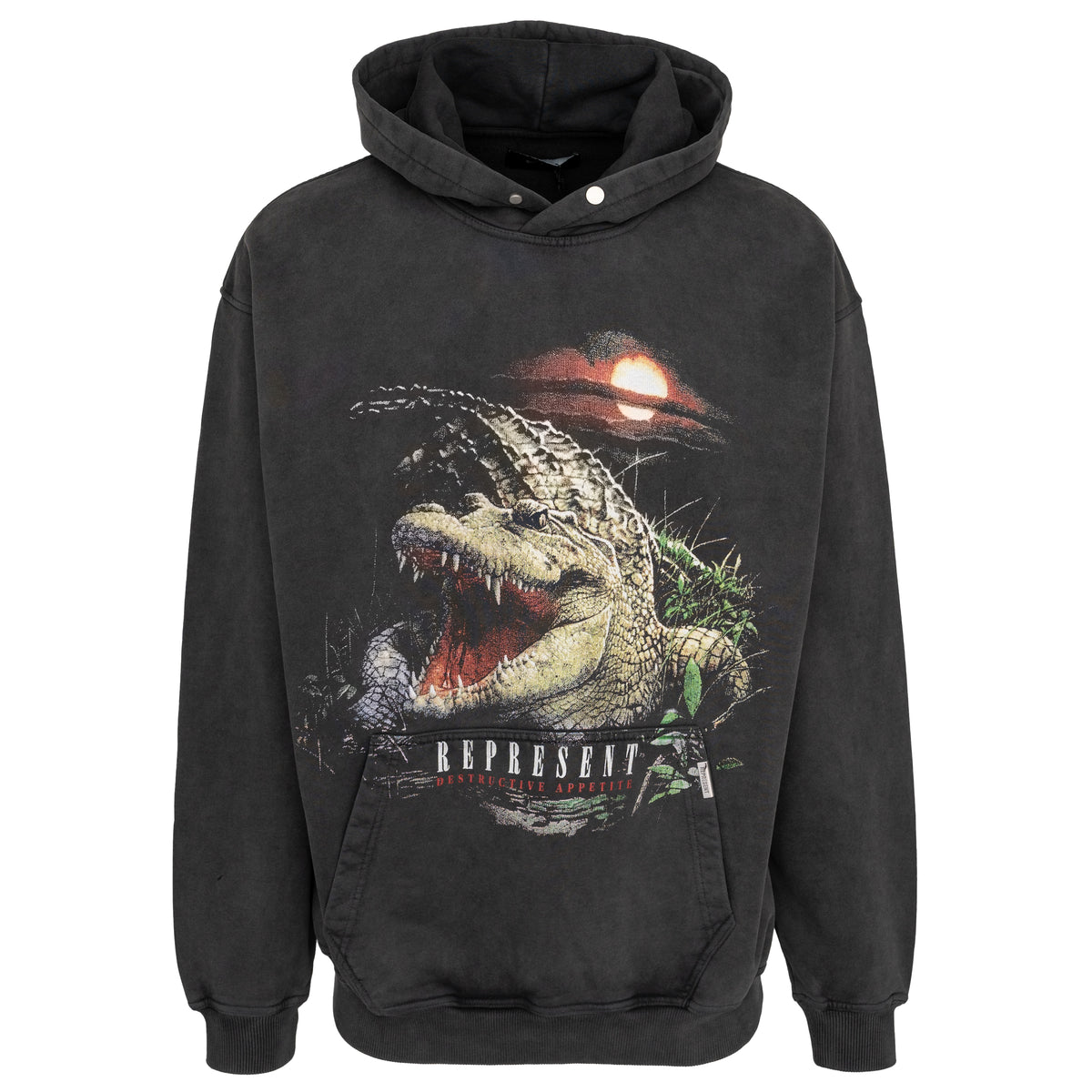 Load image into Gallery viewer, REPRESENT Vintage Grey Destructive Appetite Hoodie
