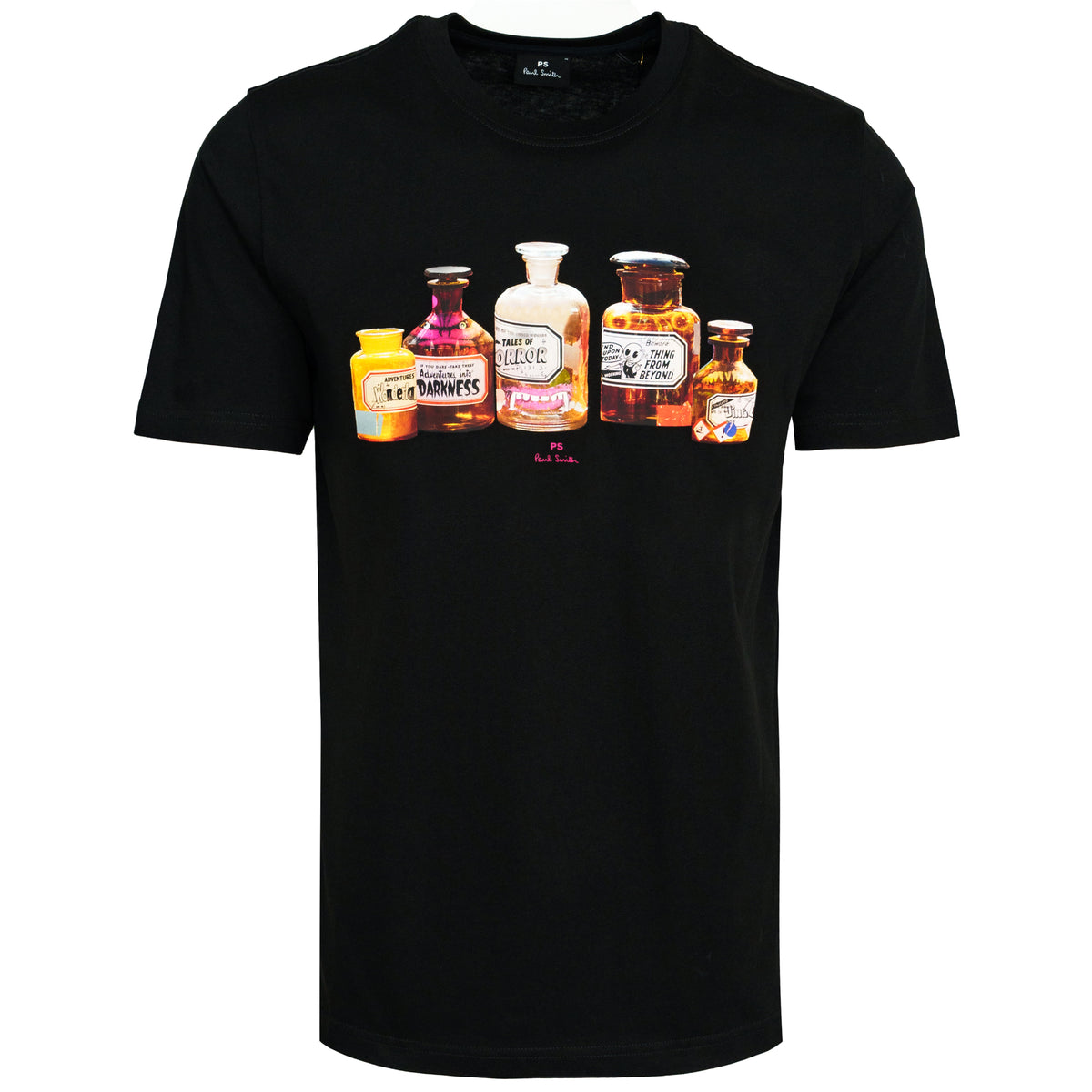Load image into Gallery viewer, Paul Smith Black Regular Fit Bottles Tee

