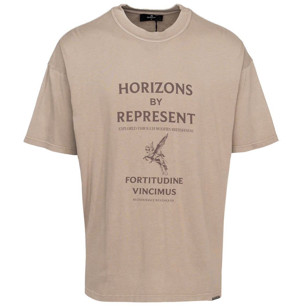 Represent Washed Taupe Horizons Tee