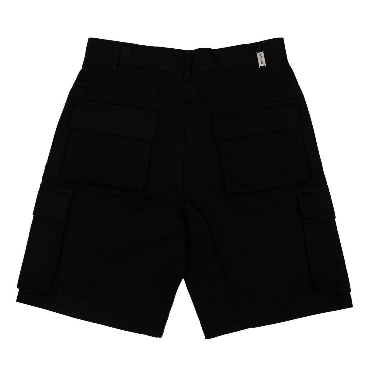 Load image into Gallery viewer, Represent Black Baggy Cotton Cargo Shorts
