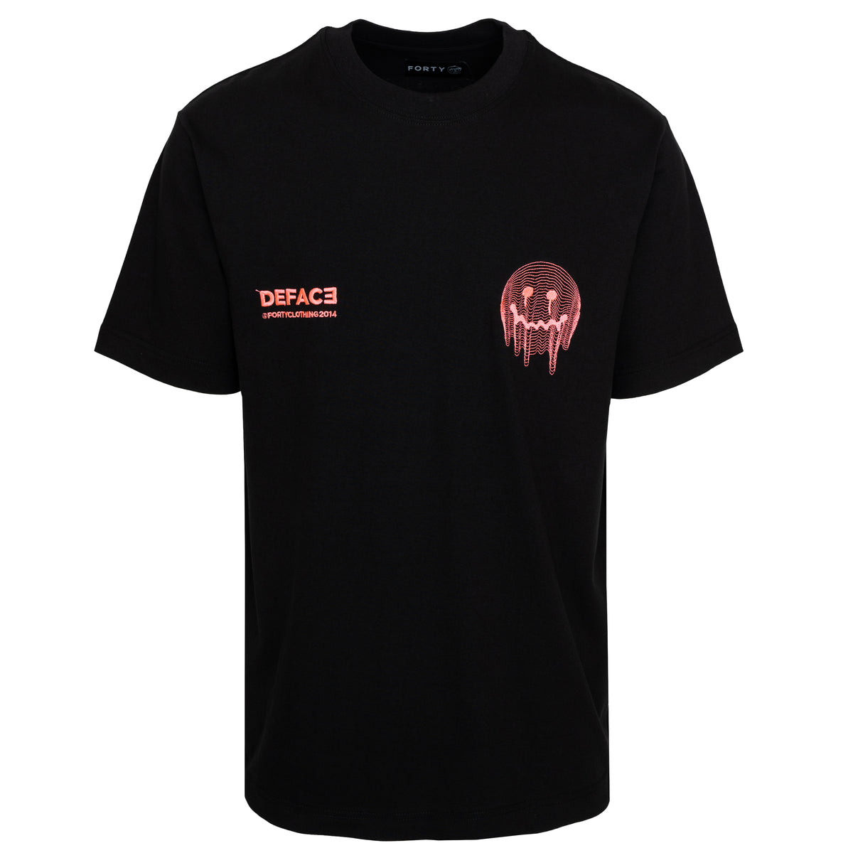 Load image into Gallery viewer, Forty Black/Coral TOPO Deface Tee
