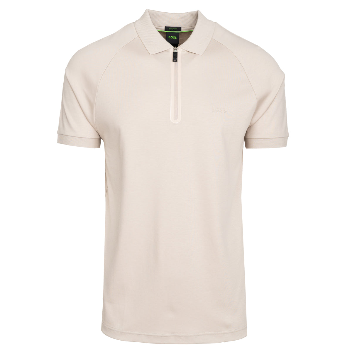 Load image into Gallery viewer, BOSS Light Beige Philix Half Zip Polo
