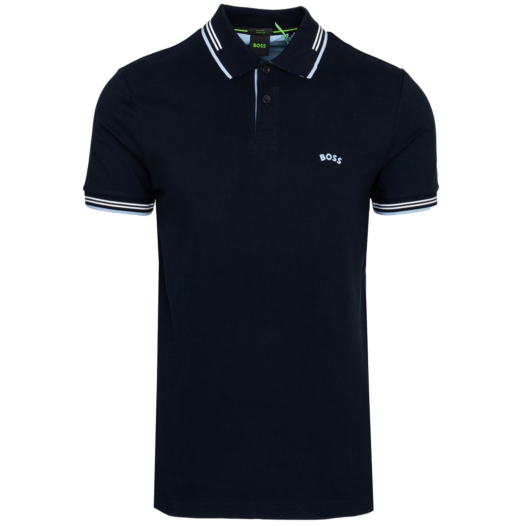 Boss Open Blue Paul Curved Polo
