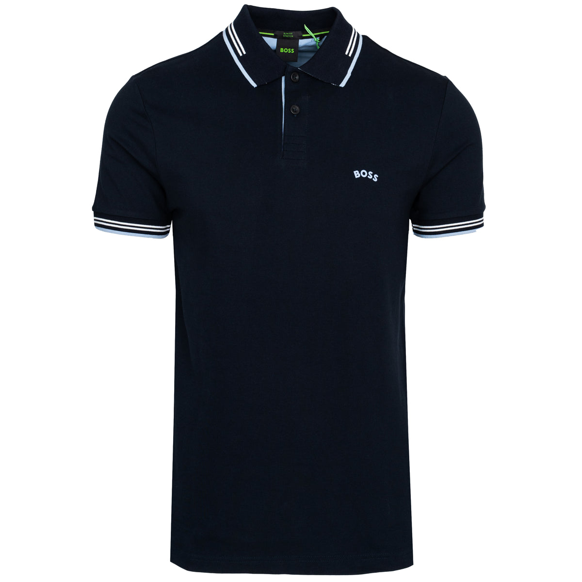 Load image into Gallery viewer, Boss Open Blue Paul Curved Polo
