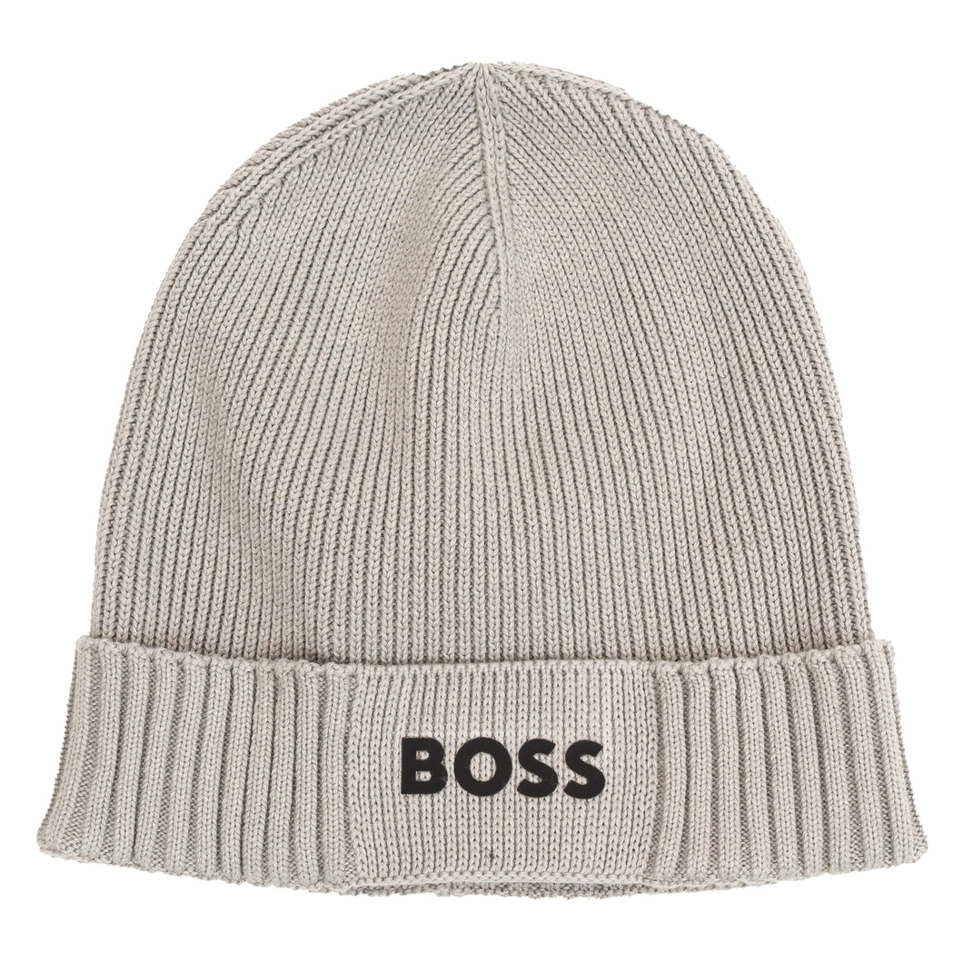 Boss Grey Logo Asic Beanie_X