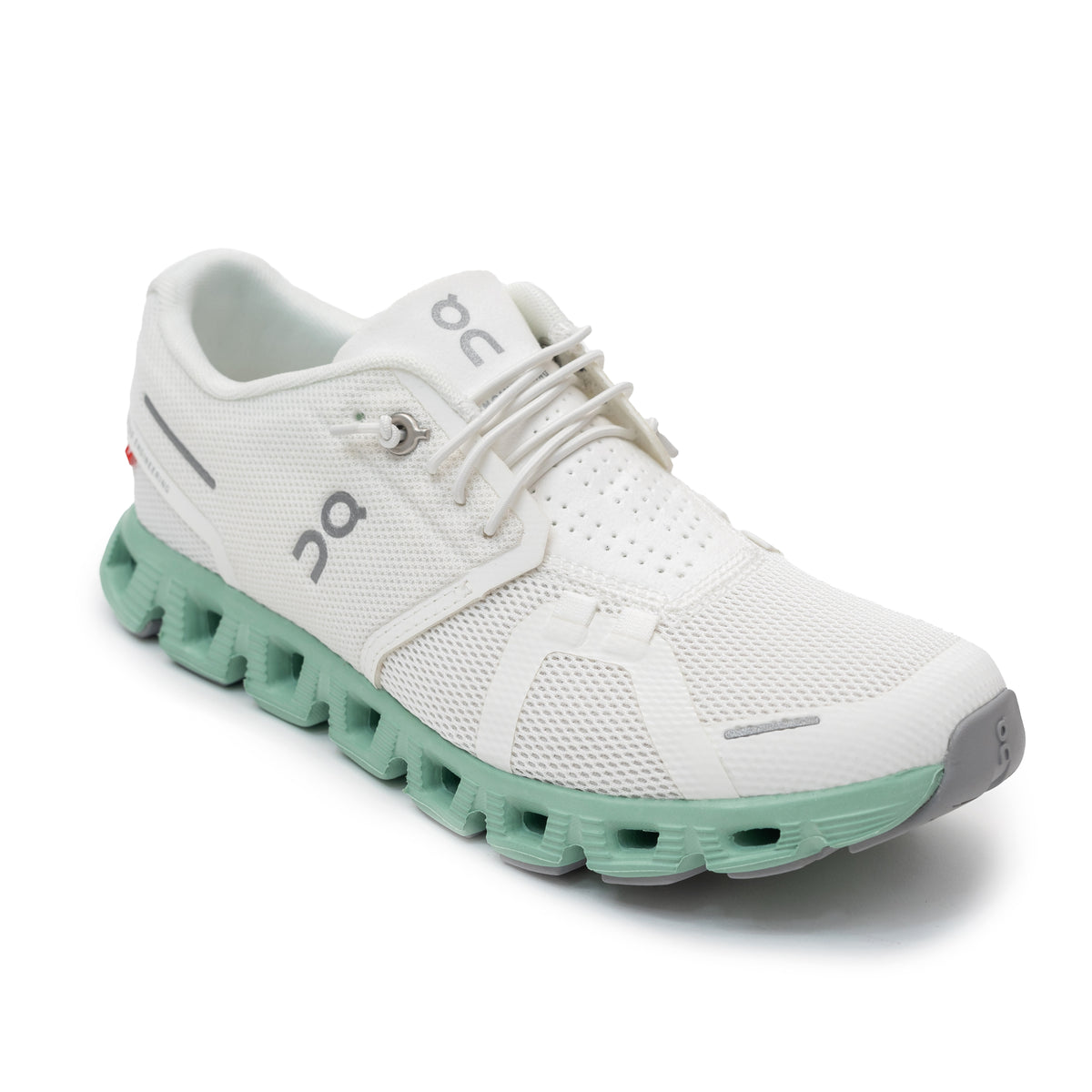 Load image into Gallery viewer, Womens On Running Undyed White/Creek Cloud 5 Trainer
