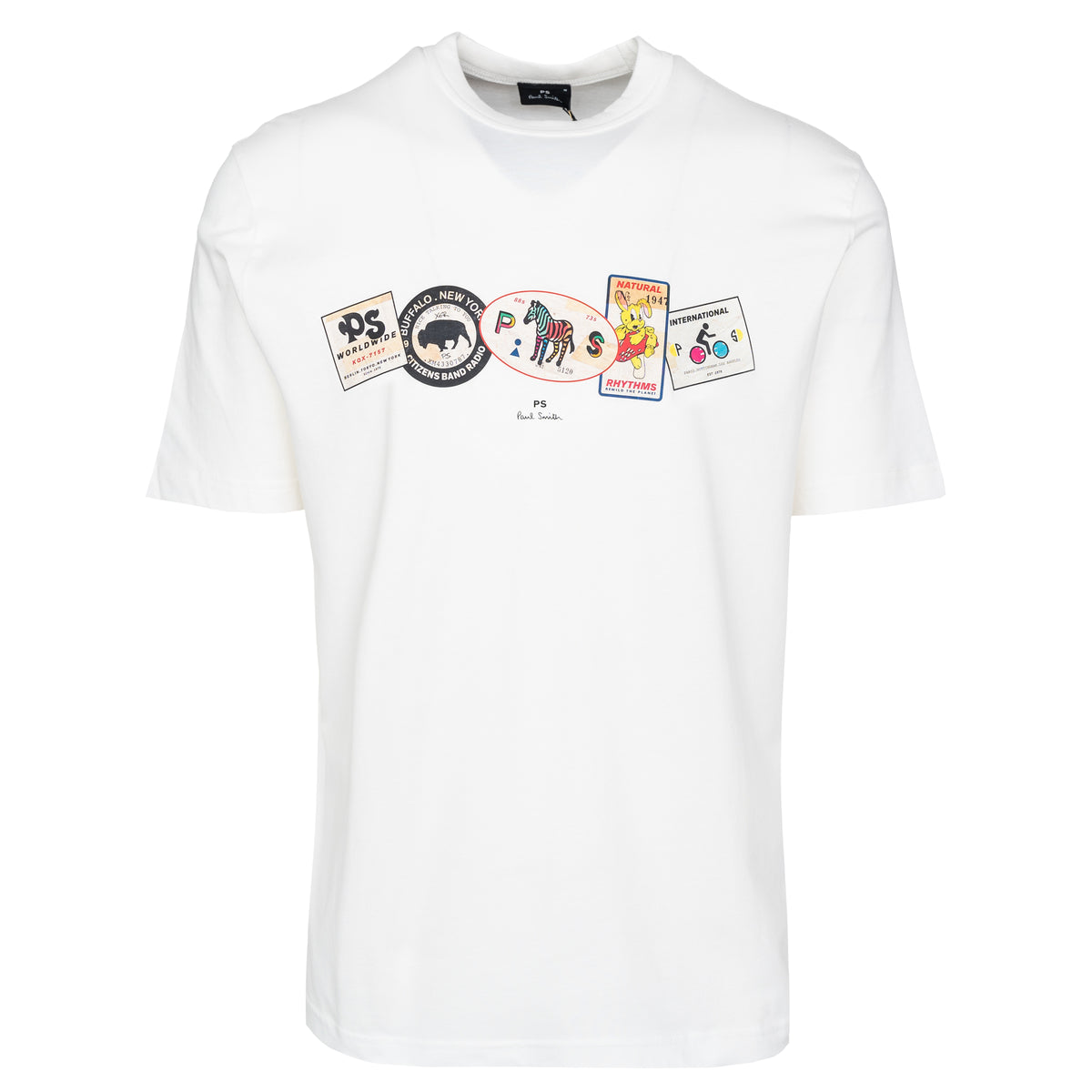 Load image into Gallery viewer, Paul Smith White Regular Fit Stamps Tee

