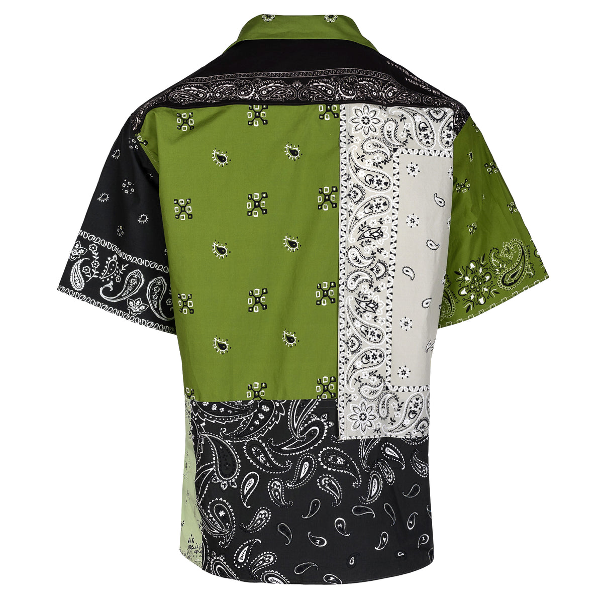 Load image into Gallery viewer, Kenzo Green Patchwork Short Sleeve Shirt
