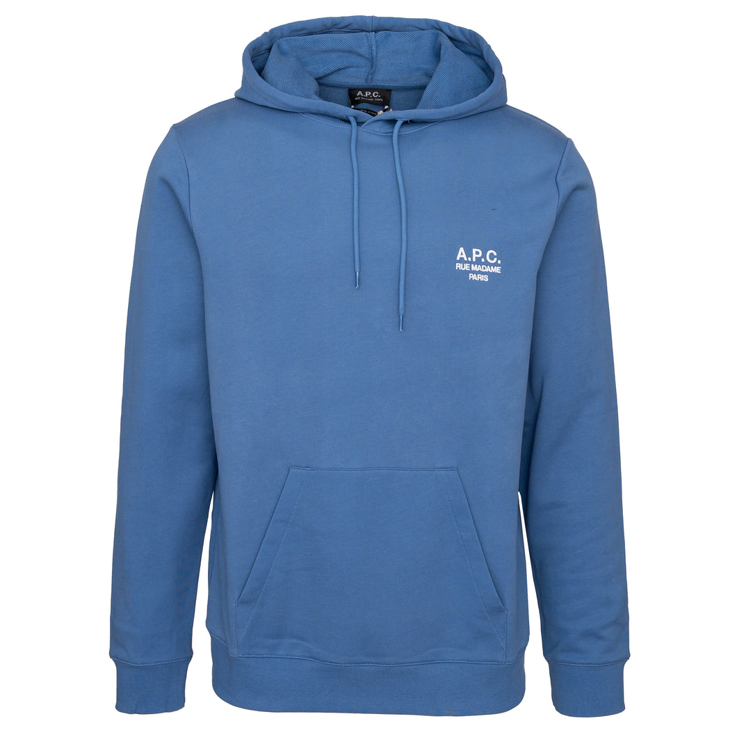 A.P.C Blue Marvin Embroidered Logo Hoodie