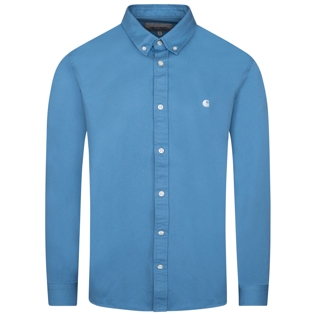 CARHARTT WIP Piscine Blue Long Sleeve Madison Shirt