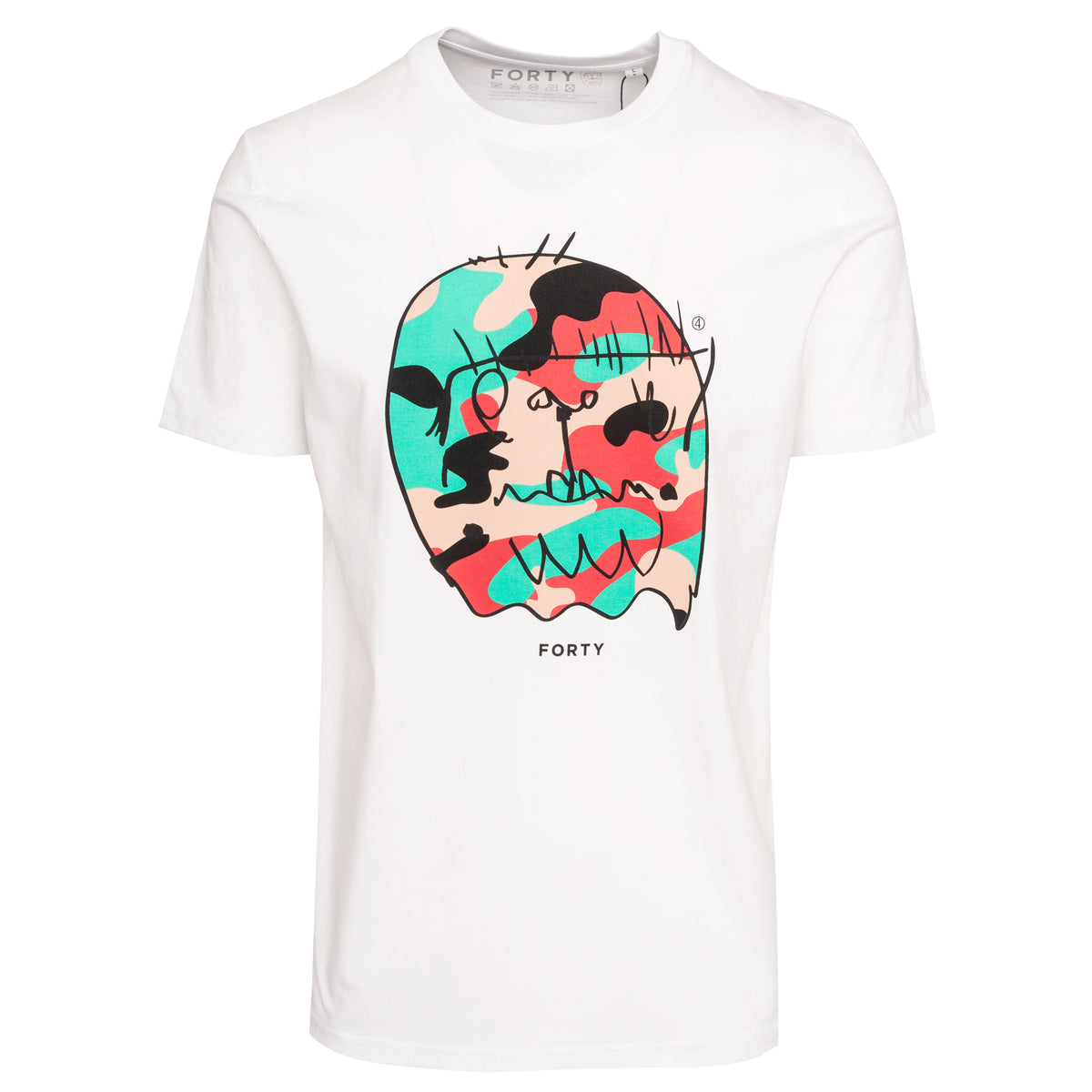 Load image into Gallery viewer, FORTY White/Jade/Multi Benjamin Tee
