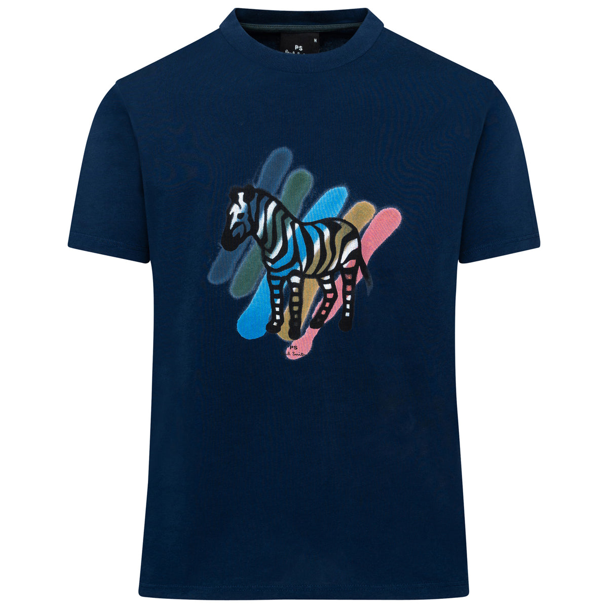 Load image into Gallery viewer, Paul Smith Navy Broad Stripe Zebra Print Tee

