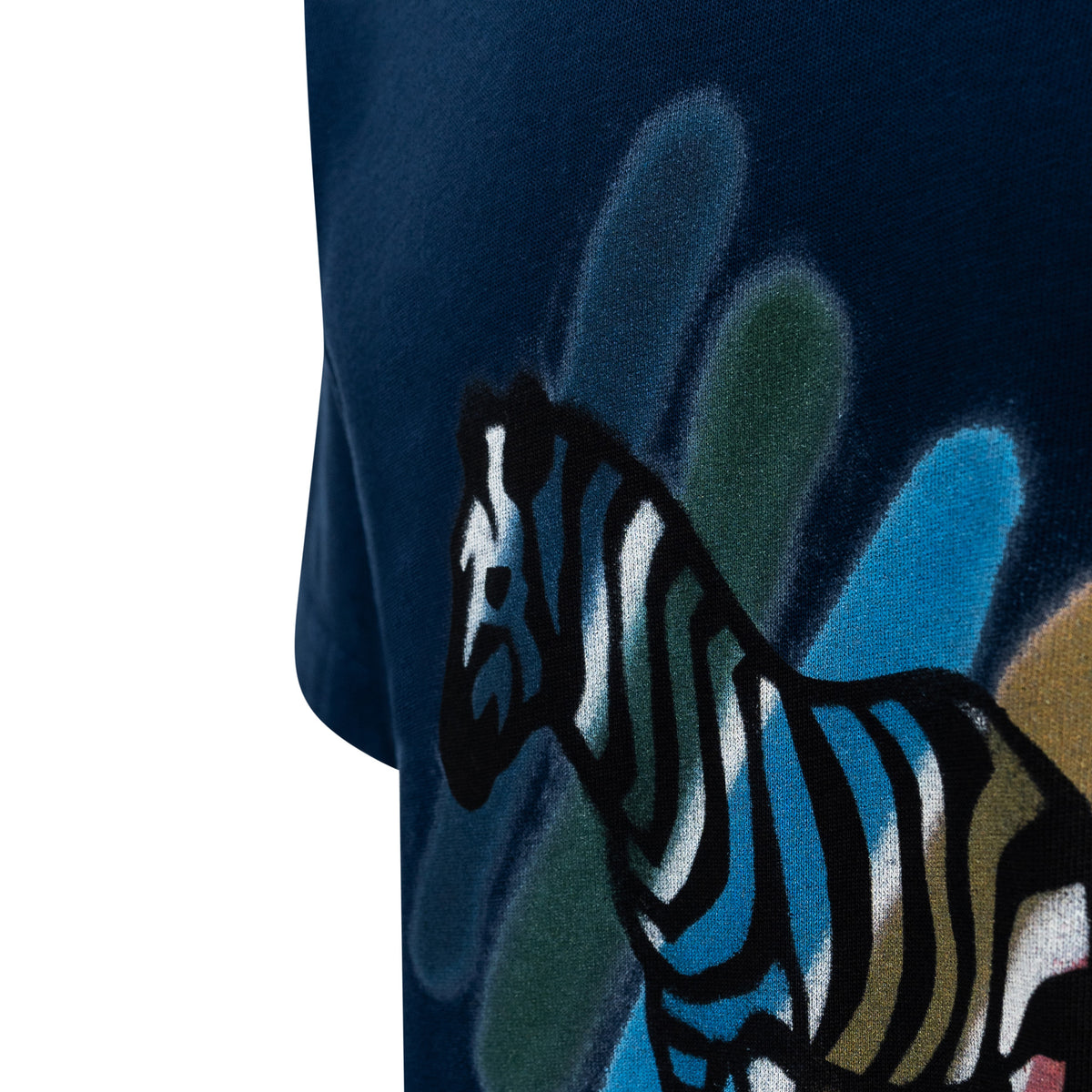 Load image into Gallery viewer, Paul Smith Navy Broad Stripe Zebra Print Tee
