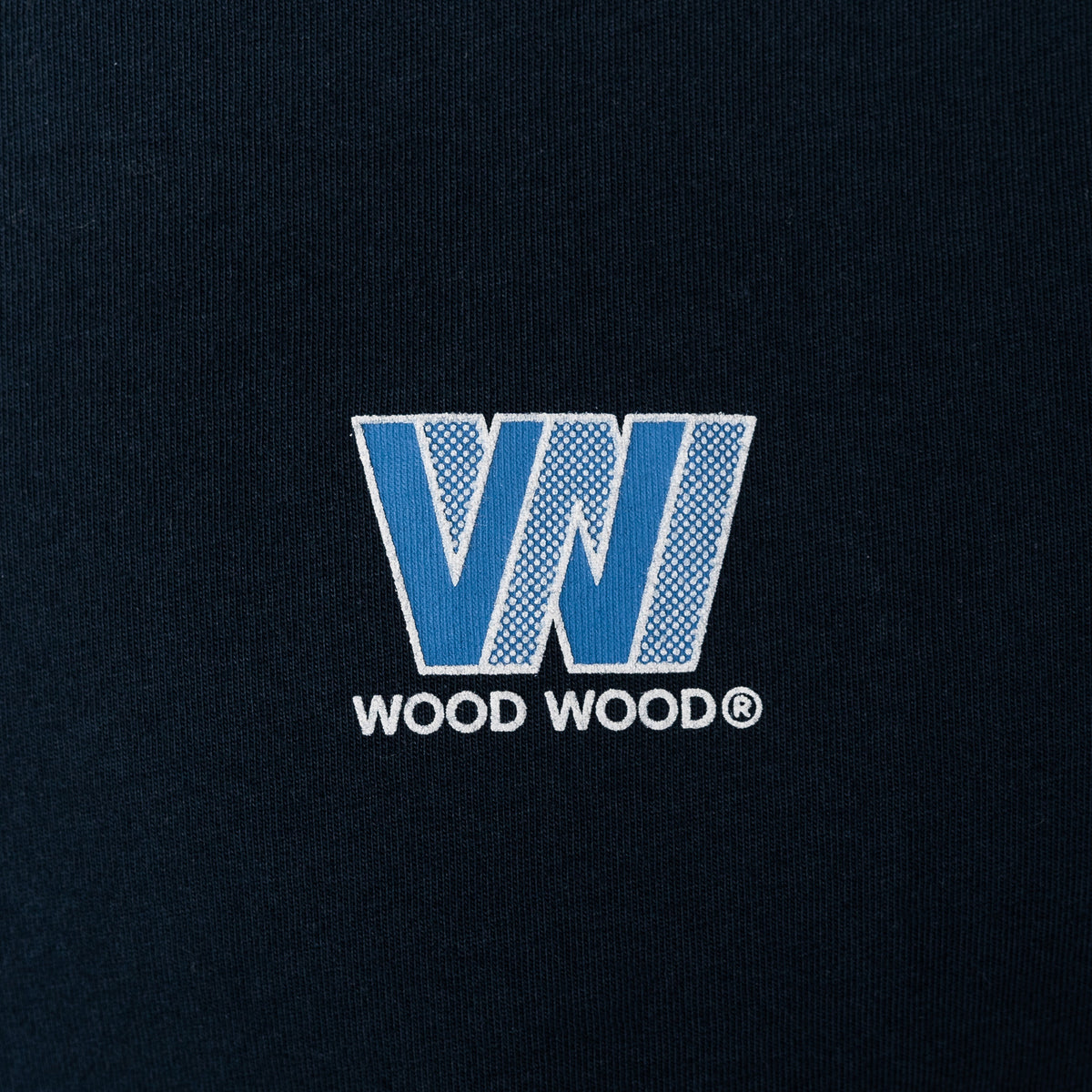 Load image into Gallery viewer, Wood Wood Navy Sami W Logo Tee
