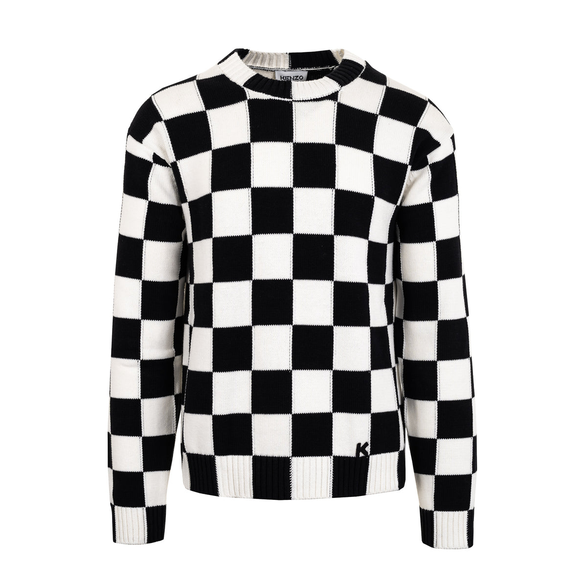 Load image into Gallery viewer, Kenzo Black-White Checker Crew Knit

