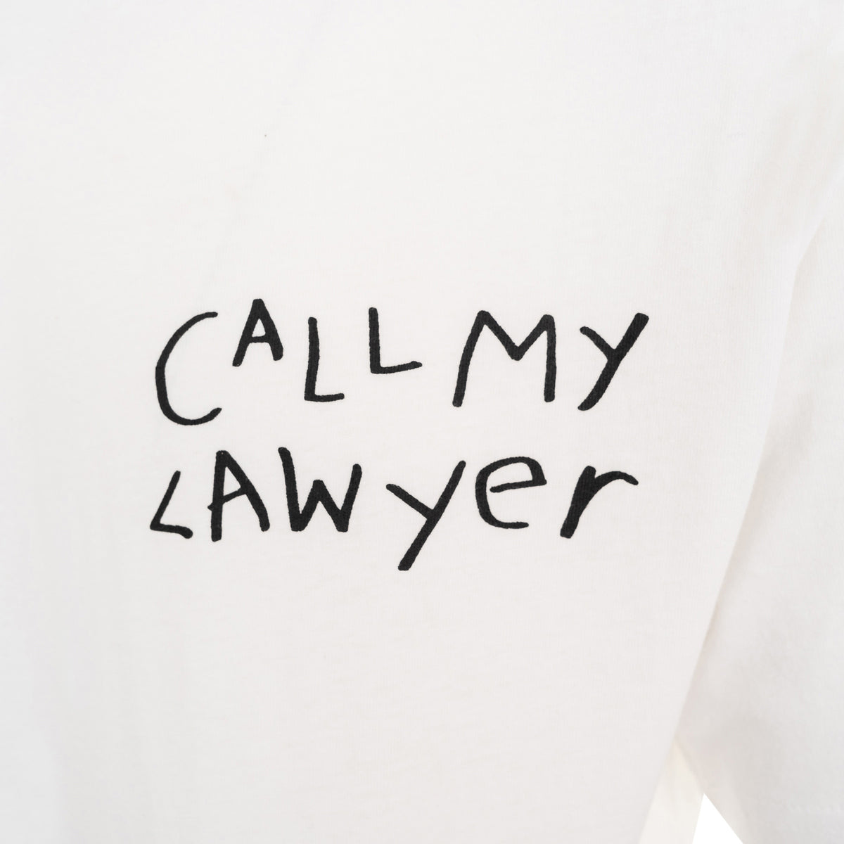 Load image into Gallery viewer, Market White Call My Lawyer Hand Drawn Tee

