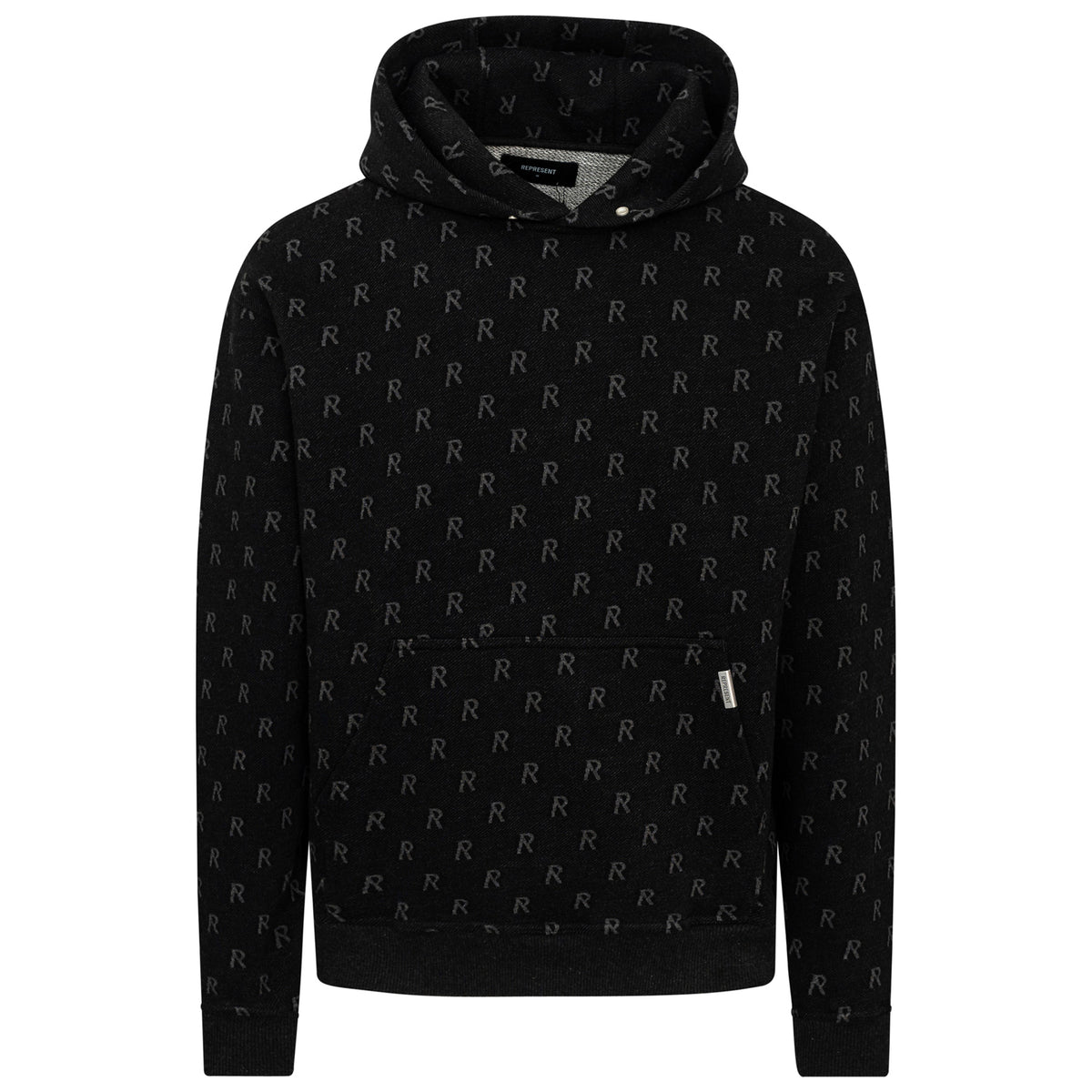 Load image into Gallery viewer, REPRESENT Off Black Intarsia Initial Hoodie
