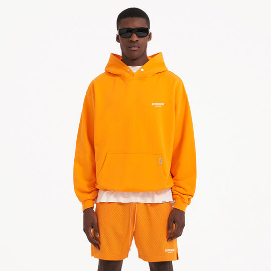 Load image into Gallery viewer, REPRESENT Neon Orange Owners Club Hoodie
