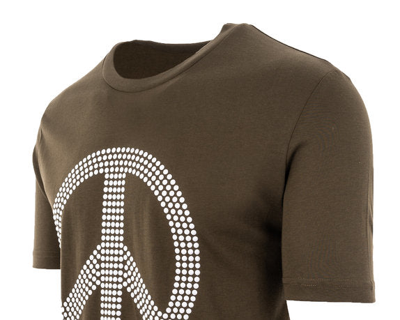 Load image into Gallery viewer, Love Moschino Olive Green Studed Peace Logo Tee
