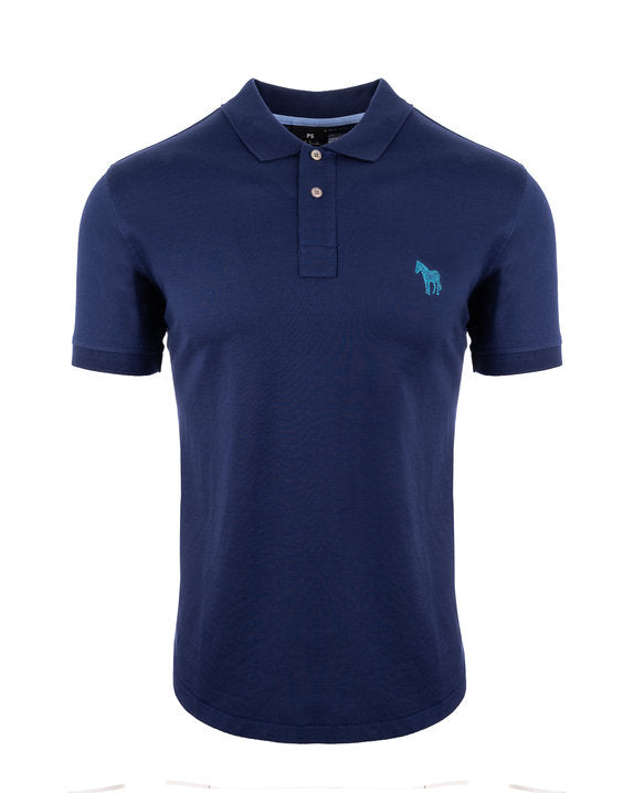Load image into Gallery viewer, Paul Smith Marine Blue Embro Zebra Polo
